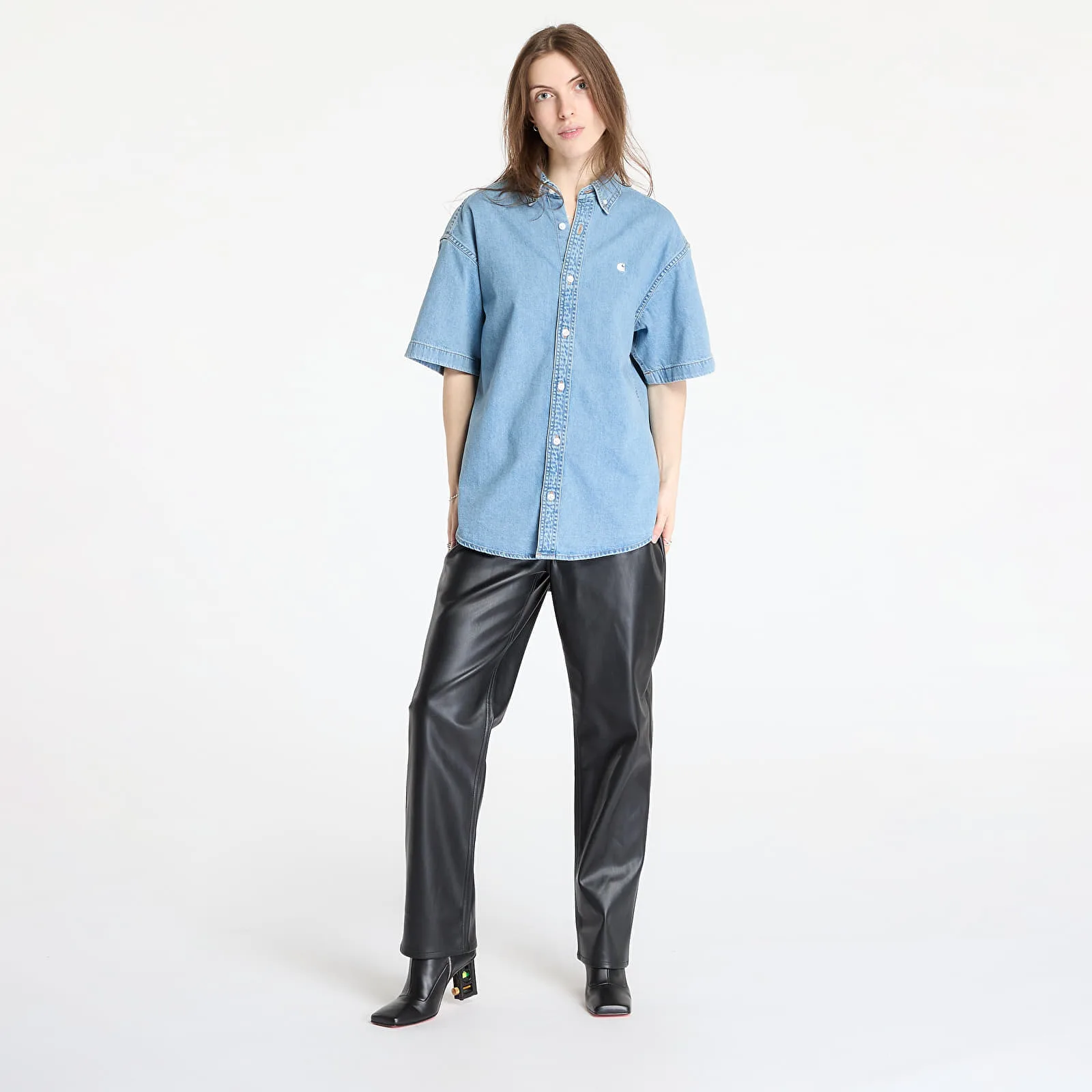 Риза Carhartt WIP Lucas синя – Blue Bleached – Ризи