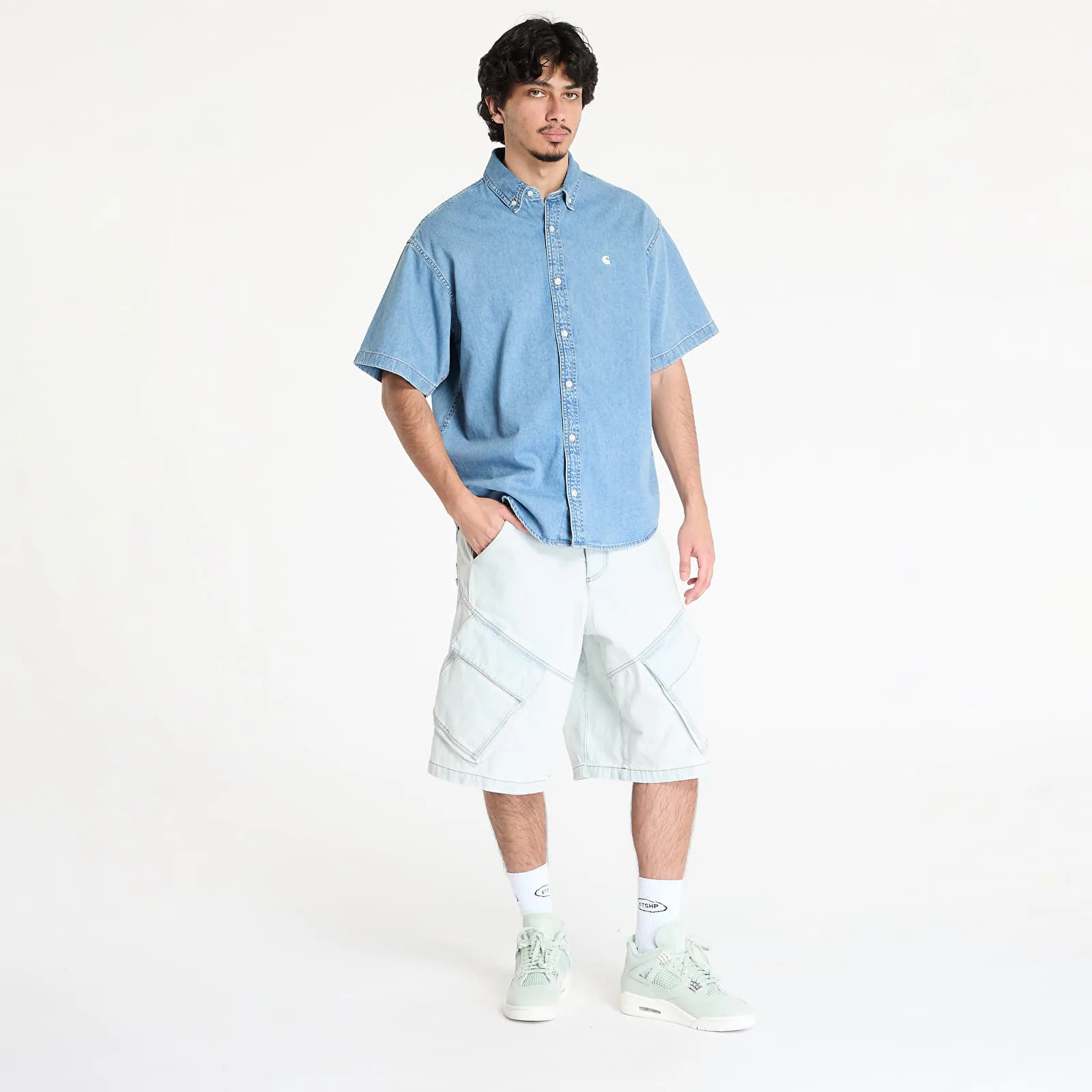 Риза Carhartt WIP Lucas синя – Blue Bleached – Ризи