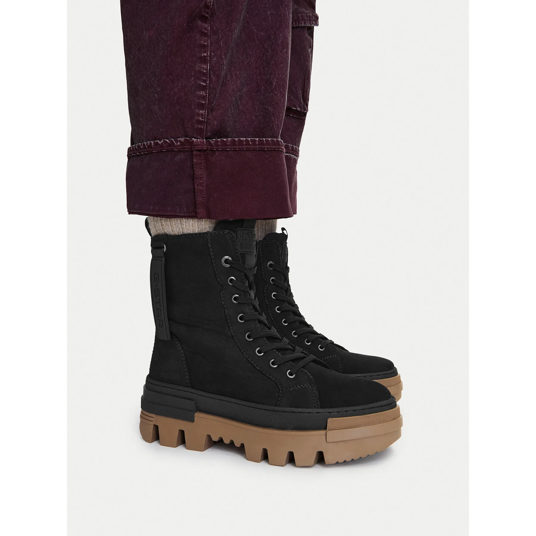 Дамски боти G-STAR Raw WI16-PATTRICK-01 черни – Черен – Дамски равни боти