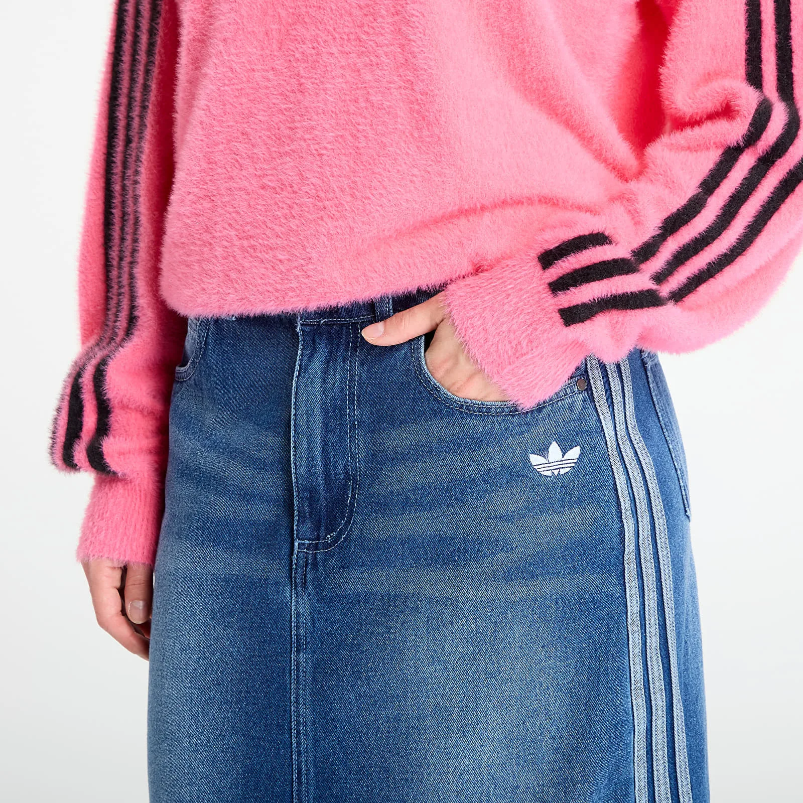 Пола adidas Adicolor 3-Stripes Denim Pencil Skirt Indigo Denim S/36 – Дамски поли