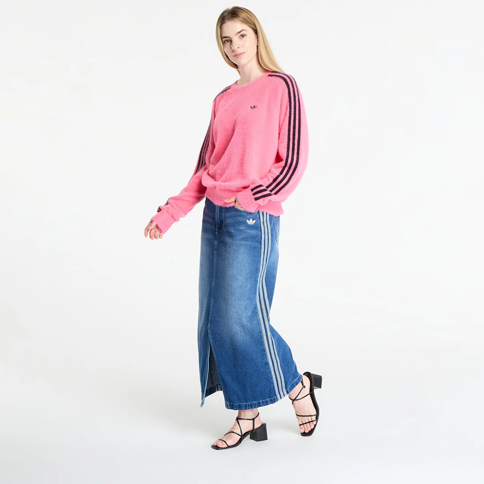 Пола adidas Adicolor 3-Stripes Denim Pencil Skirt Indigo Denim S/36 – Дамски поли