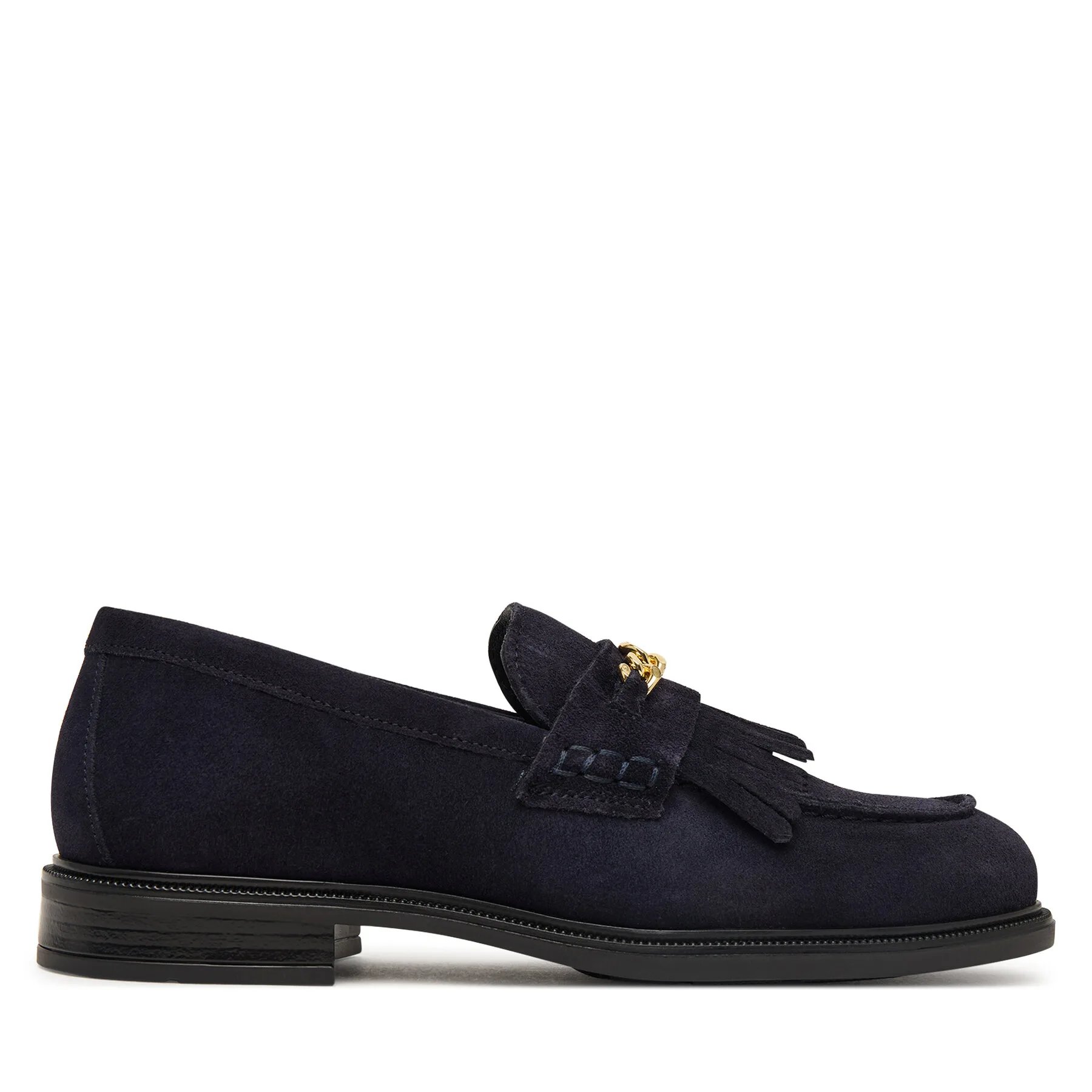 Дамски лоуфъри Tommy Hilfiger Th Chain Fringe Suede тъмносини