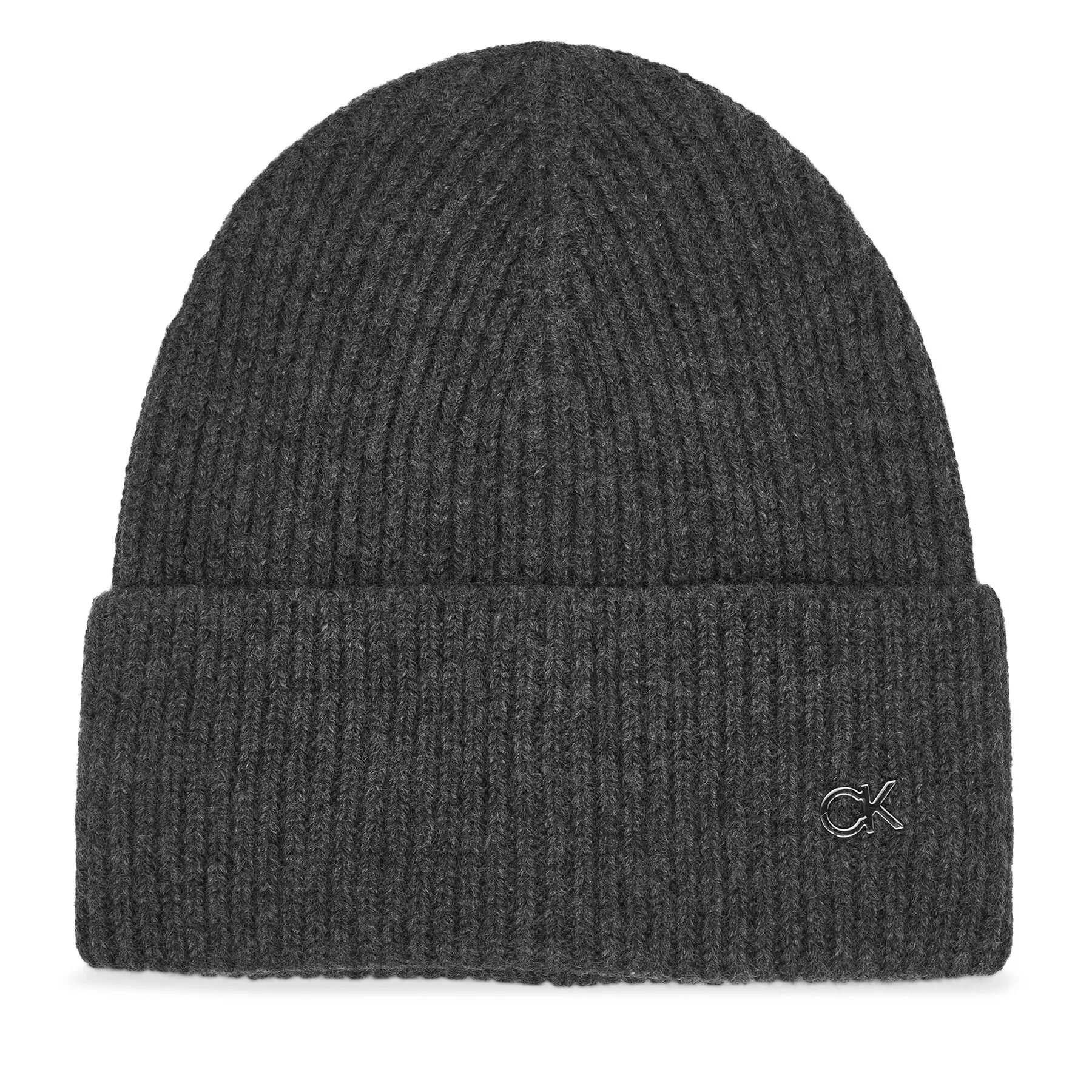 Шапка Calvin Klein Chunky K60K612873 Сив – Зимни шапки