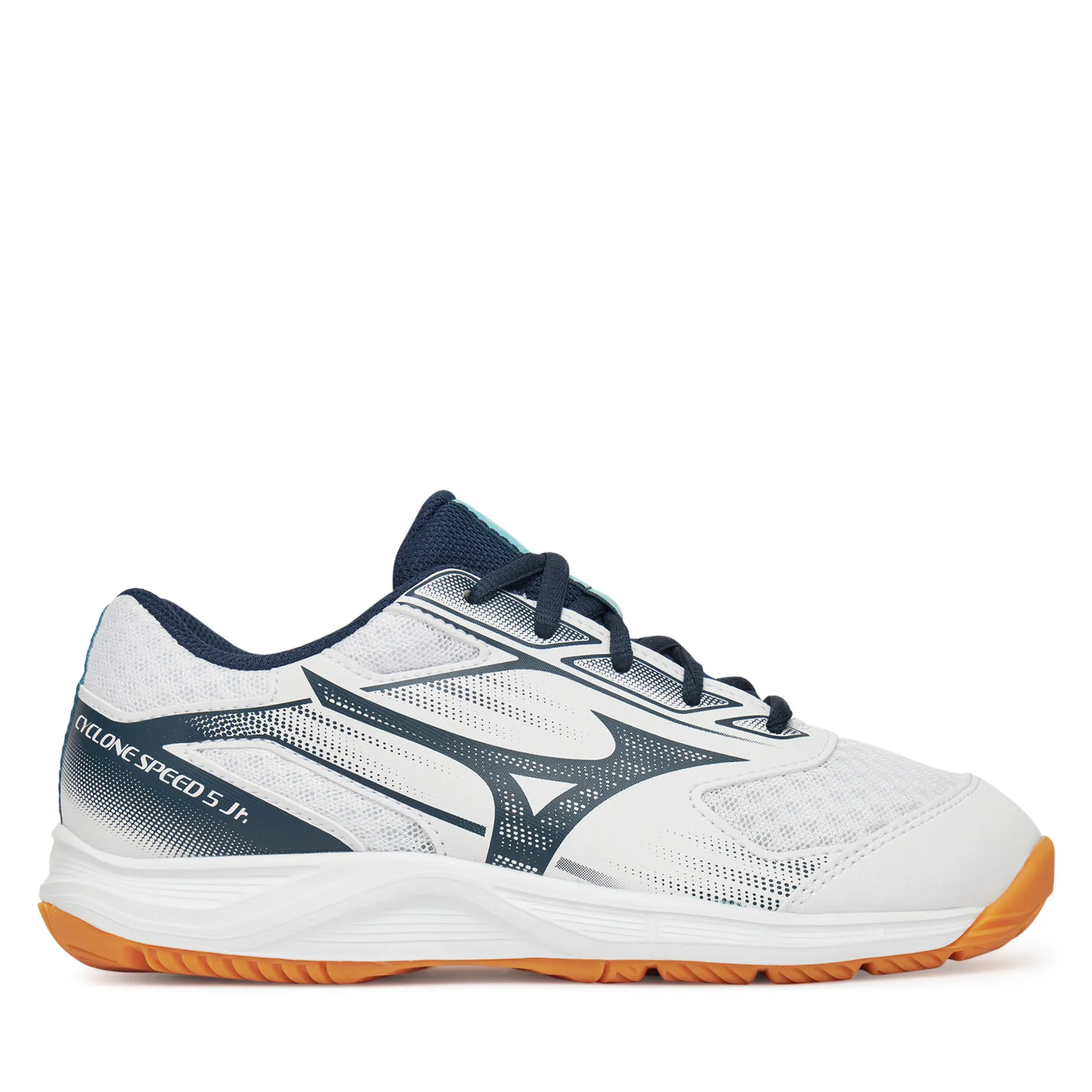 Обувки за зала Mizuno Cyclone Speed 5 JR V1GD251157 Бял – Обувки за спортове на закрито