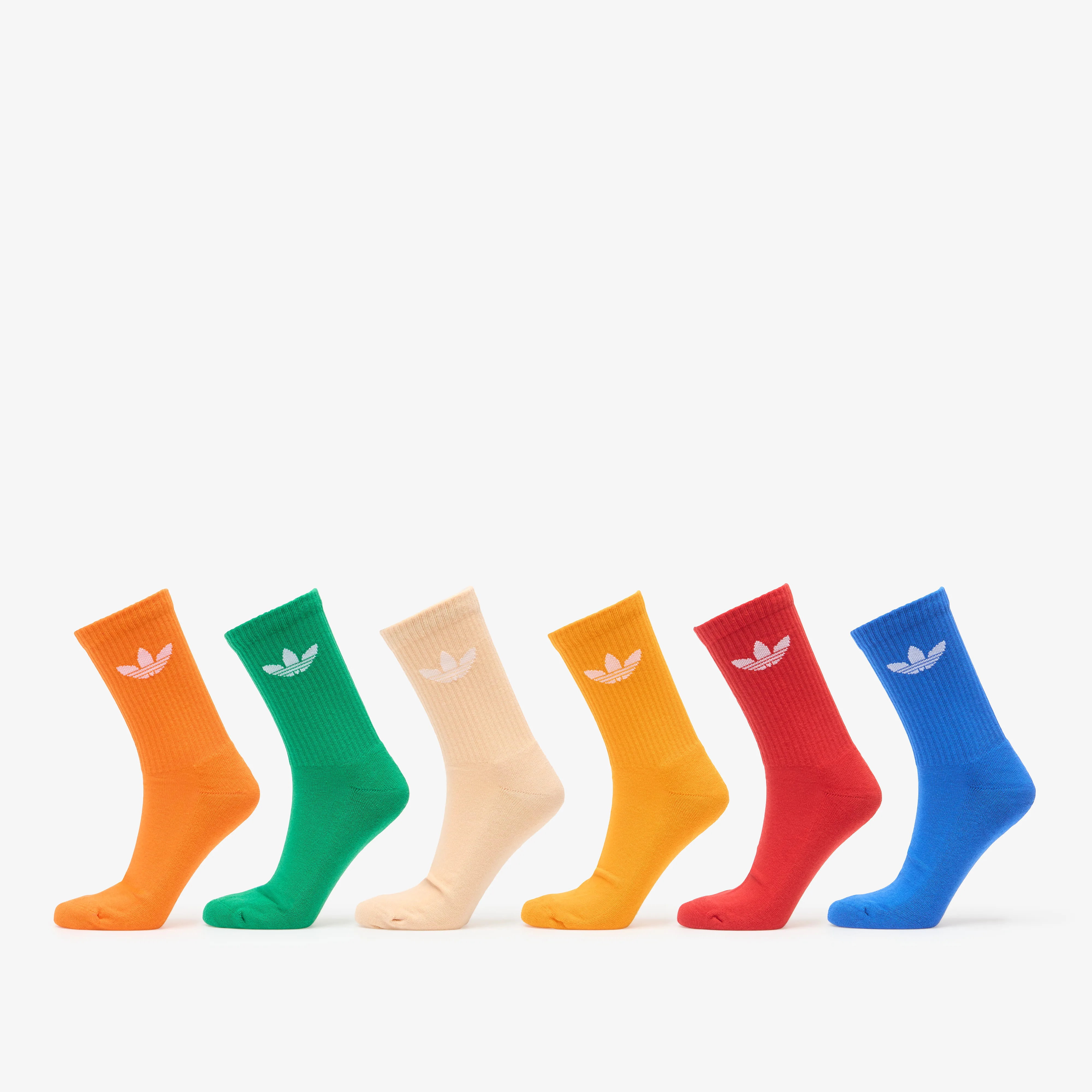 Чорапи adidas Originals Trefoil Cushion Crew 6 бр. розови/сини – Halo Blush|Blue|Green – Чорапи унисекс