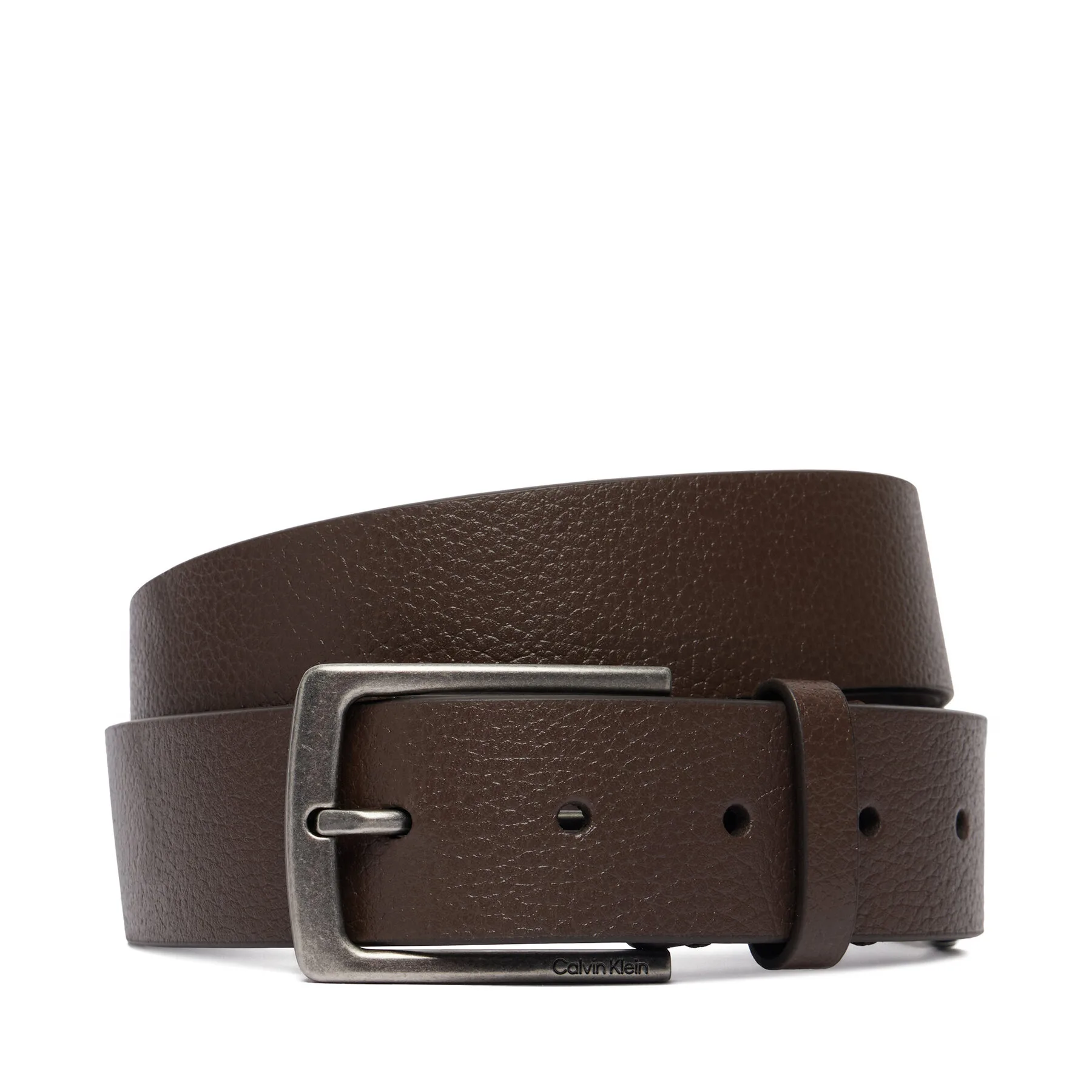 Мъжки колан Calvin Klein Casual Pin Buckle Pebble кафяв – Мъжки колани