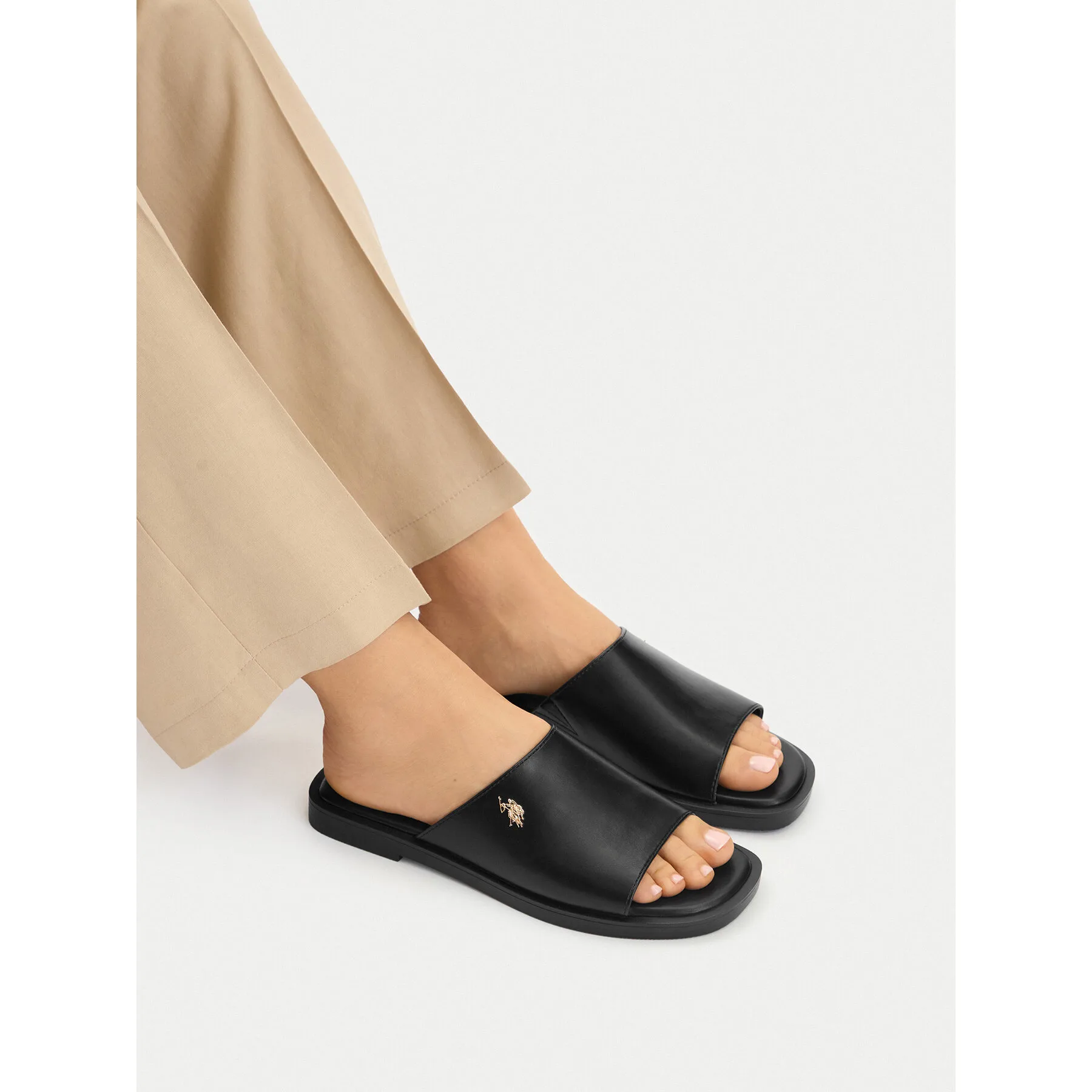 Чехли U.S. Polo Assn. EO-MARINA003W/6Y1 Черен – Дамски чехли