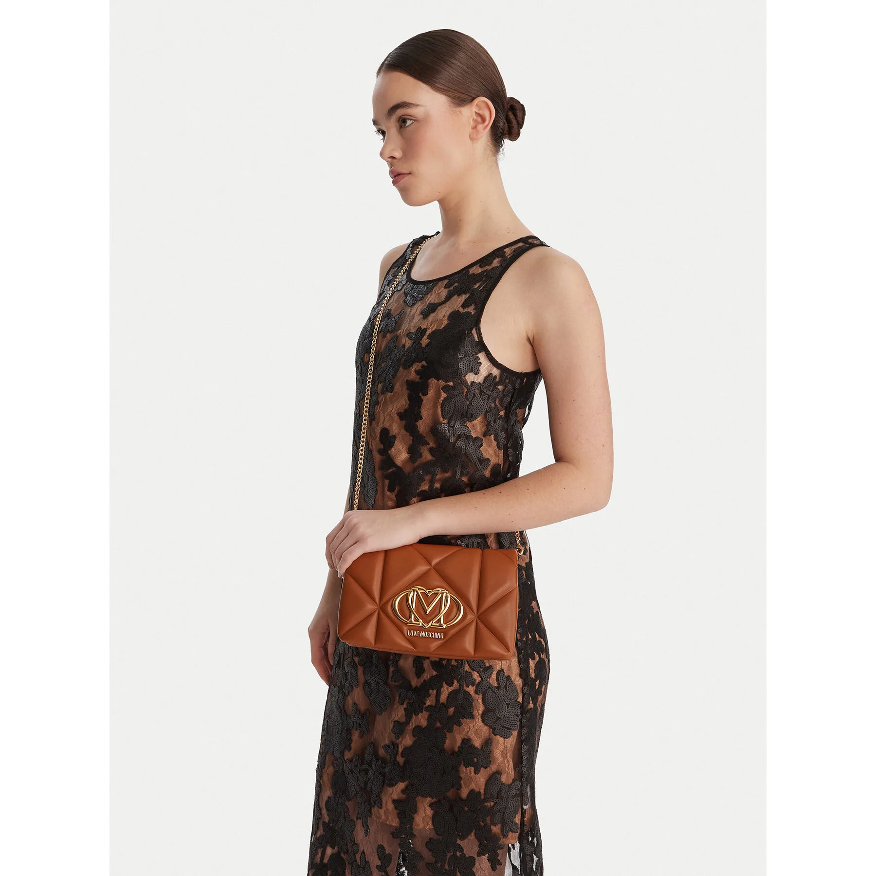 Дамска вечерна чанта LOVE MOSCHINO JC4043PP1OLC0200 кафява – Дамски вечерни чанти