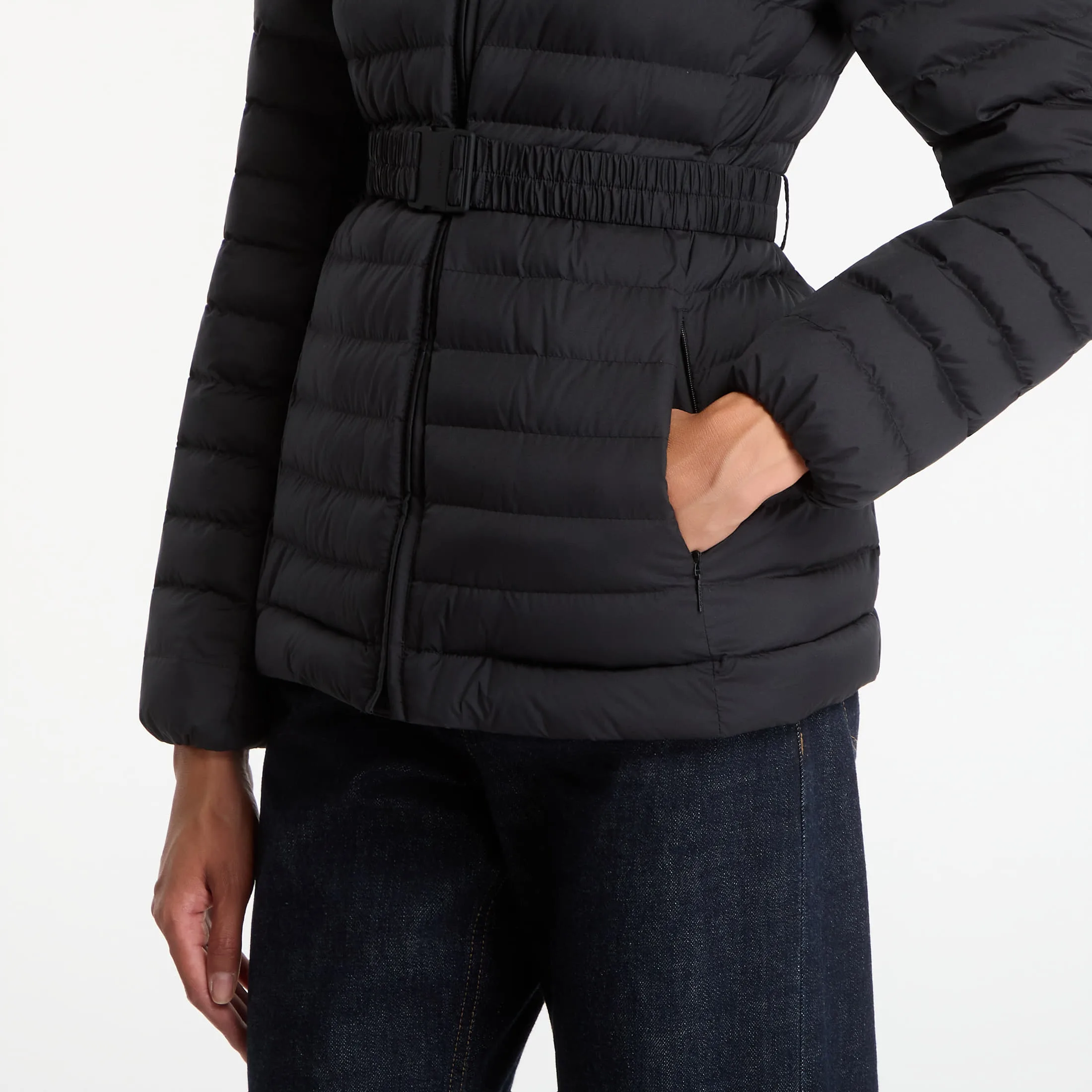 Дамско зимно яке Calvin Klein Ulw Belted черно – Black – Дамски зимни якета