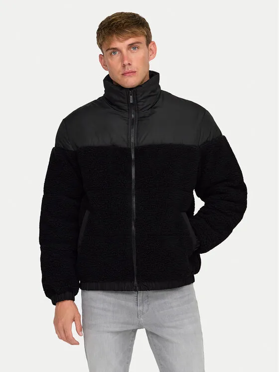 Only & Sons Зимно яке 22030456 Черен Regular Fit – Мъжки зимни якета