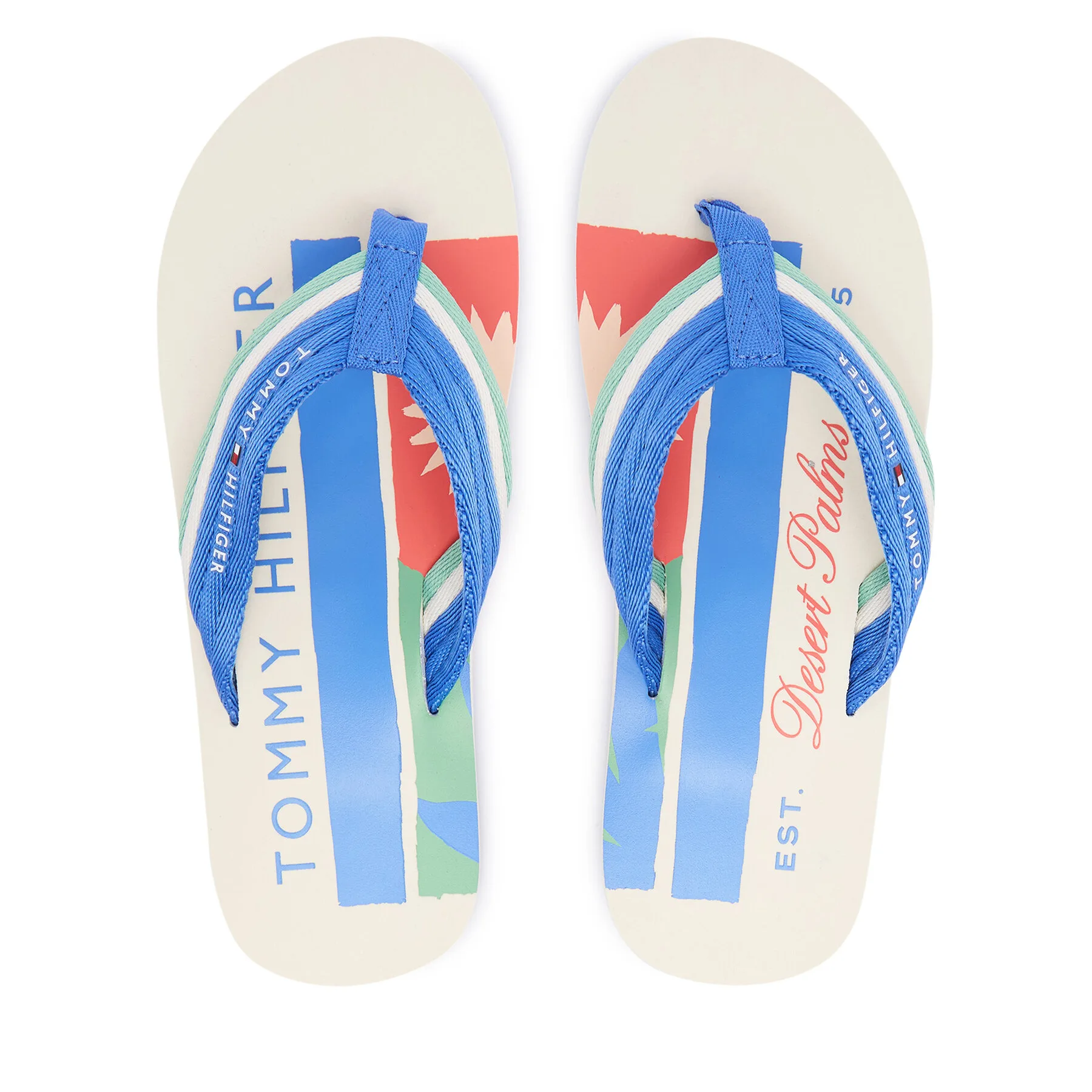 Джапанки Tommy Hilfiger Patch Hilfiger Beach Sandal FM0FM05903 Син – Мъжки джапанки