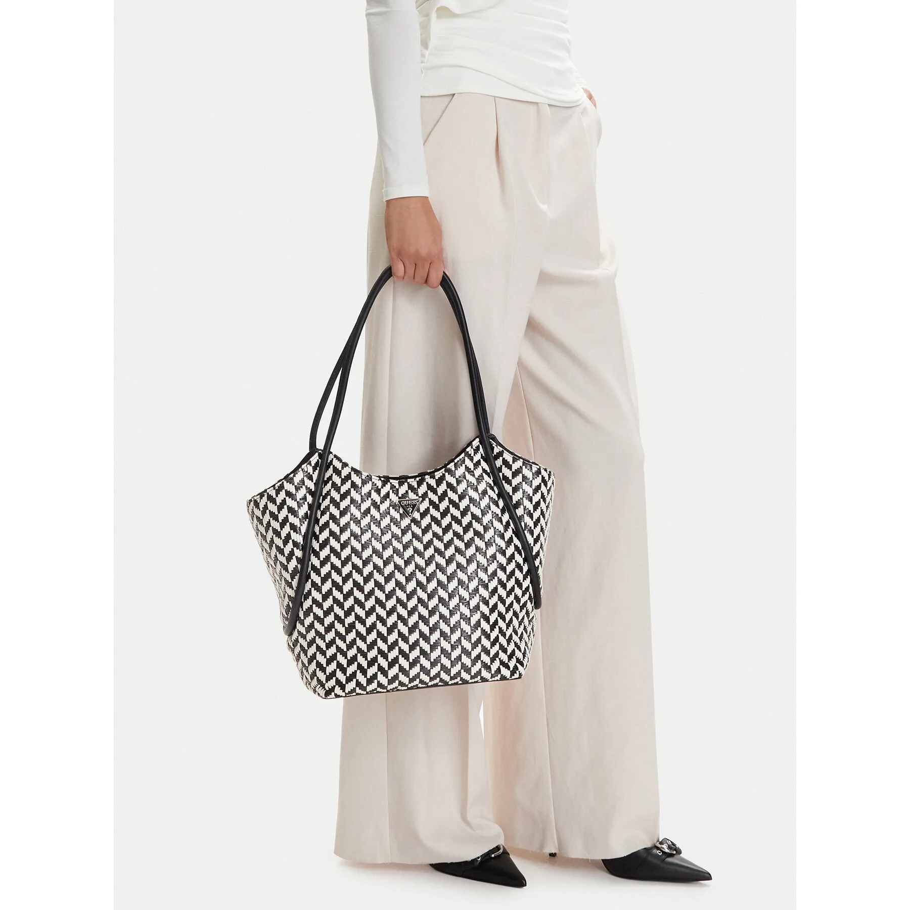 Дамска чанта Guess Tessi HWWG76 91230 Черен – Дамски ежедневни чанти