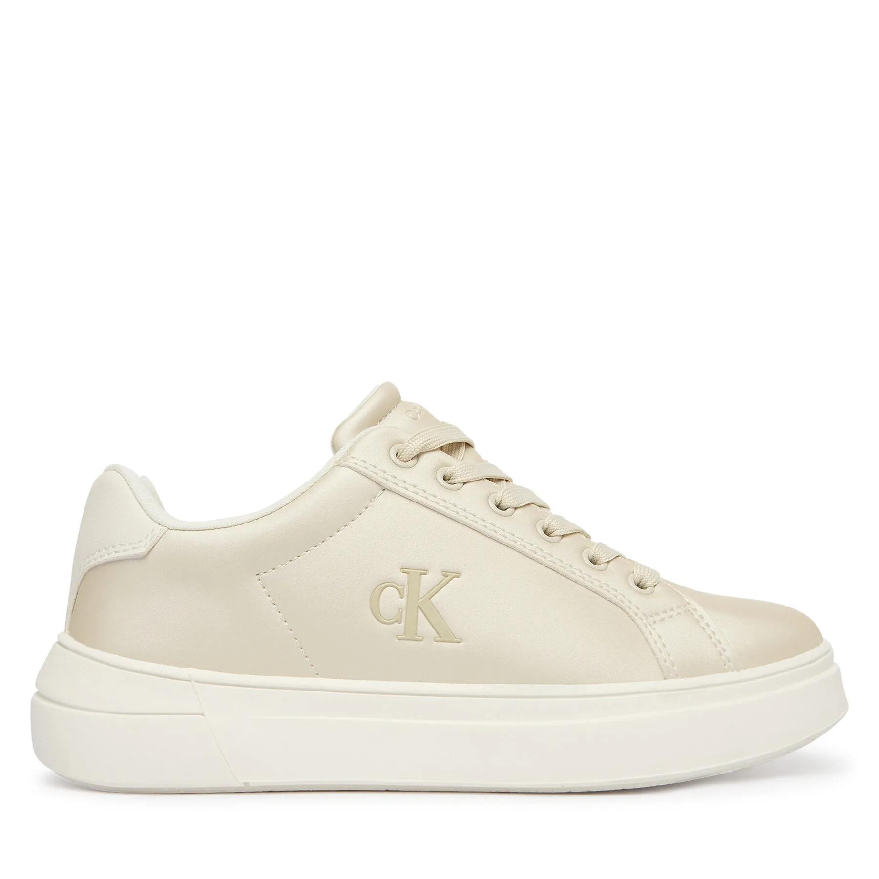 Сникърси Calvin Klein Low Cut Lace Up V3A9-83220-1688 Бежов – Маратонки за момичета
