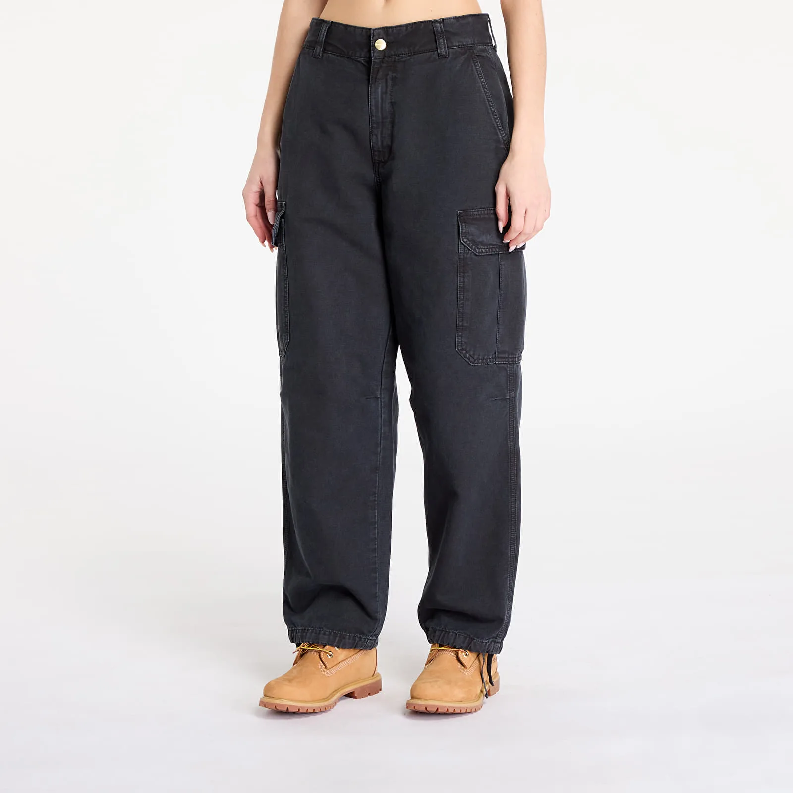 Мъжки панталон Carhartt WIP Stanton черен – Black Stone Dyed – Мъжки текстилни панталони
