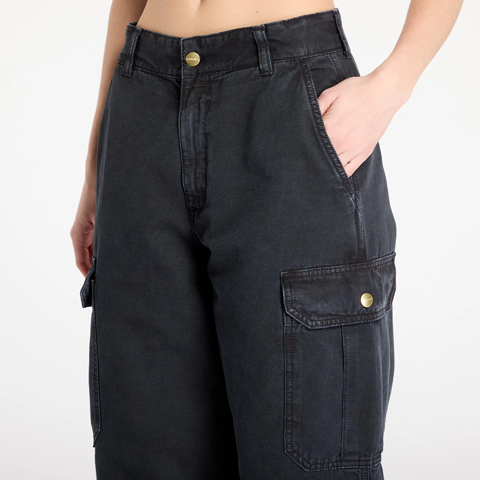 Мъжки панталон Carhartt WIP Stanton черен – Black Stone Dyed – Мъжки текстилни панталони