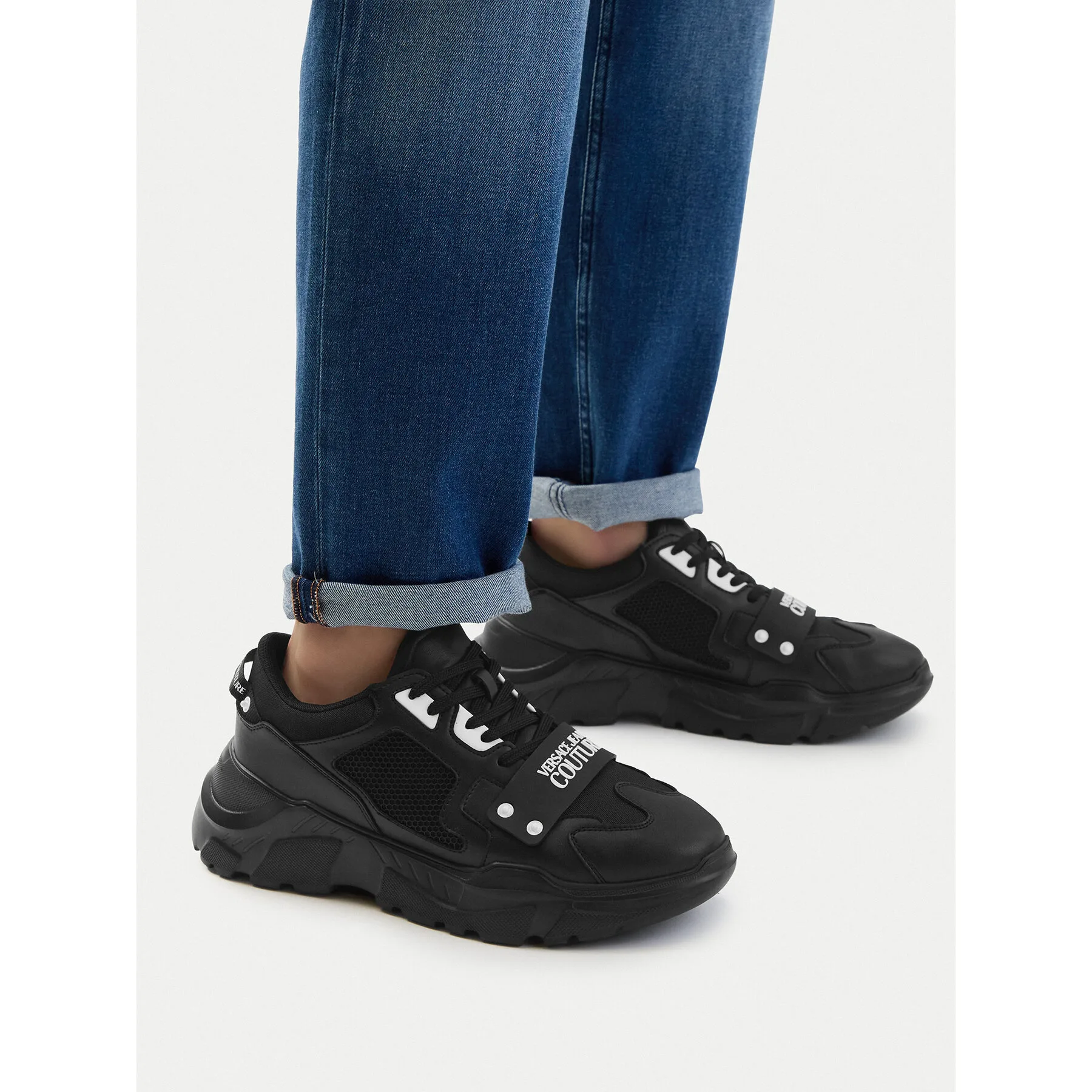 Сникърси Versace Jeans Couture 80YA3SC4 ZSE20 Черен – Мъжки ниски маратонки