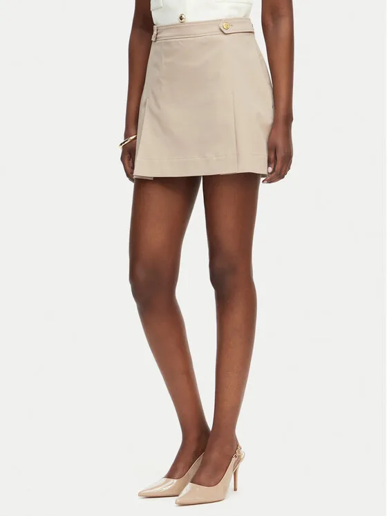 Tommy Hilfiger Мини пола WW0WW49649 Бежов Regular Fit – Дамски поли тип трапец