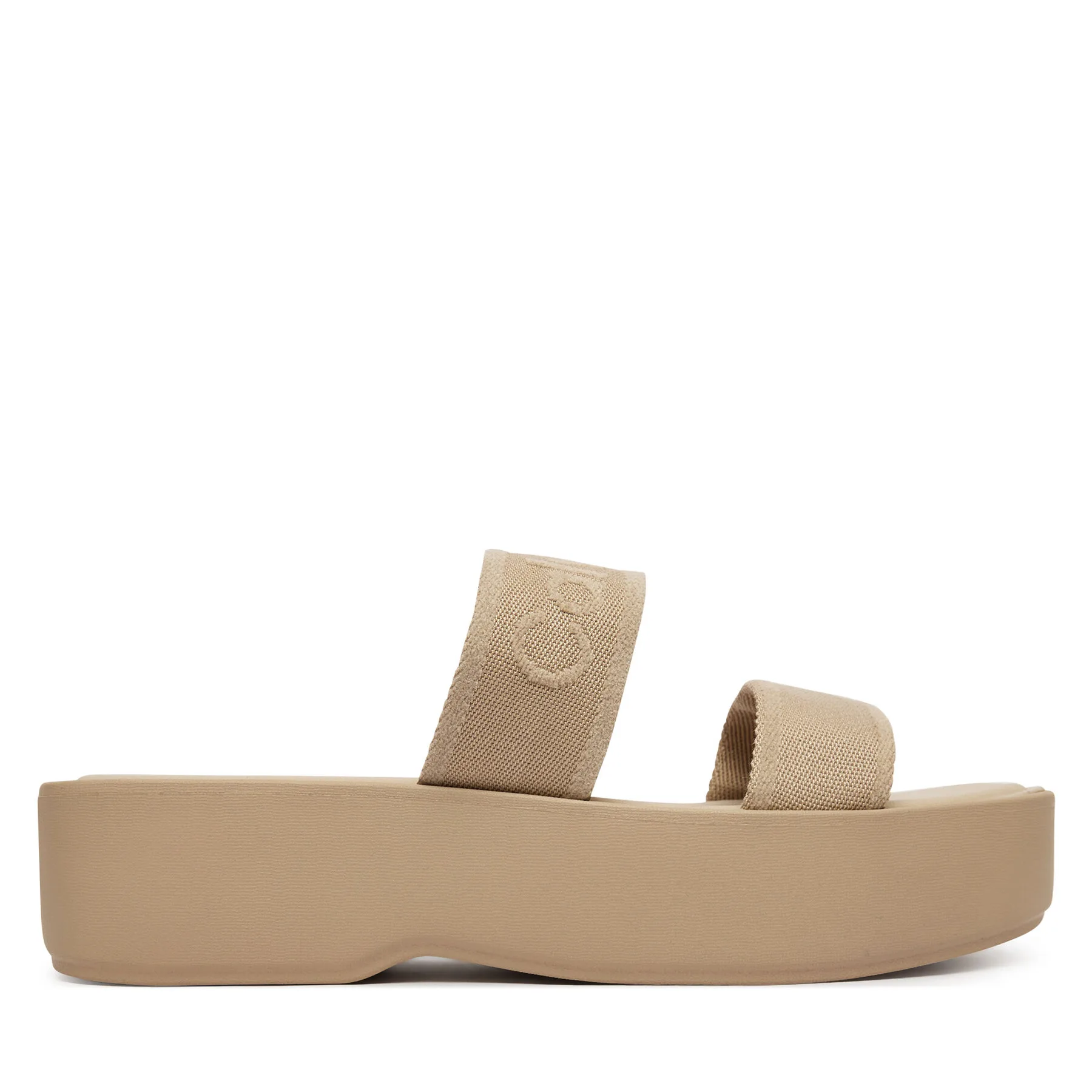 Дамски чехли Calvin Klein Flatform Sndl Webbing бежови