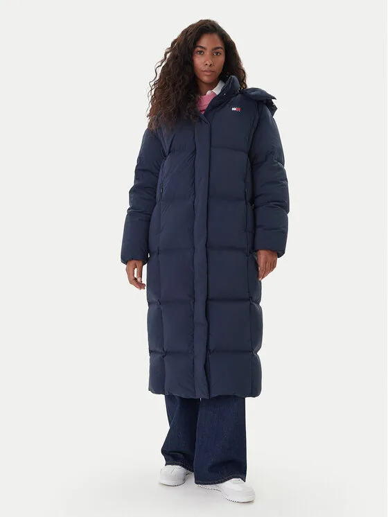 Дамско пухено яке Tommy Jeans Alaska DW0DW21977 тъмносиньо – Дамски пухени якета
