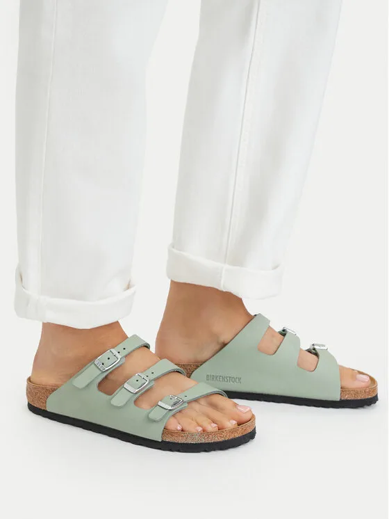Birkenstock Чехли Florida 1030319 Зелен – Дамски чехли
