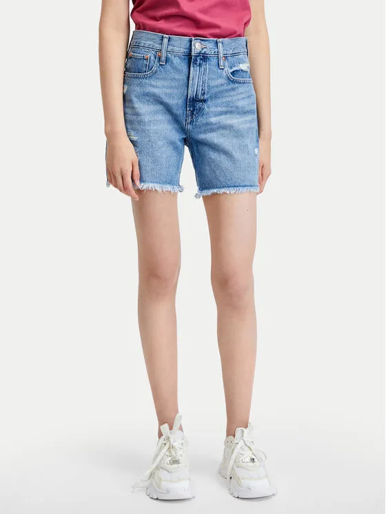 Gap Дънкови шорти 404650-00 Син Loose Fit – Дамски дънкови шорти