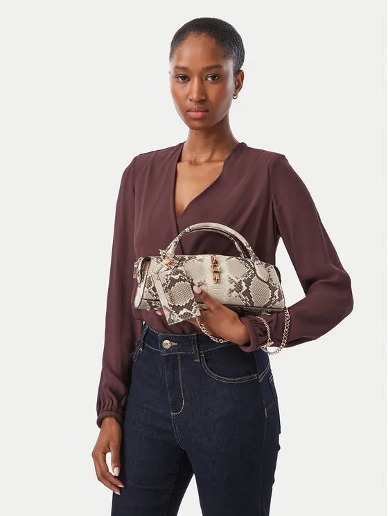 Дамска чанта Guess Yvonne Mini HWKG23 сива – Дамски чанти тип куфарче