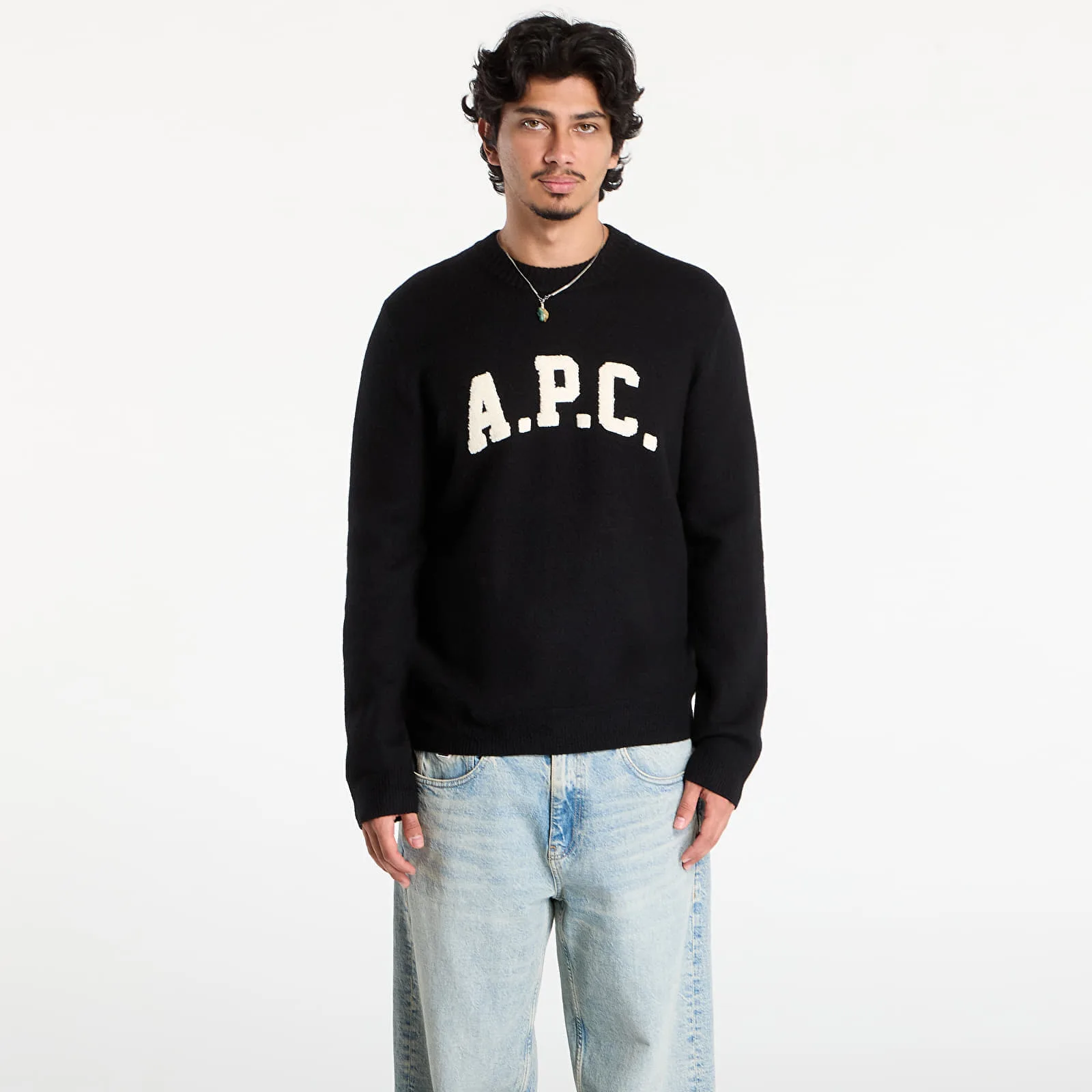Пуловер A.P.C. Pull Jay Black L – Мъжки пуловери и жилетки