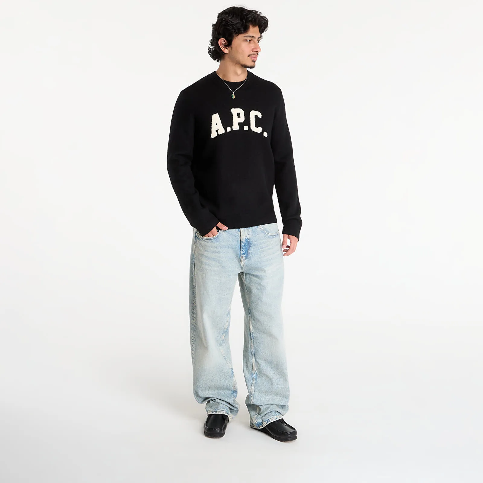 Пуловер A.P.C. Pull Jay Black L – Мъжки пуловери и жилетки