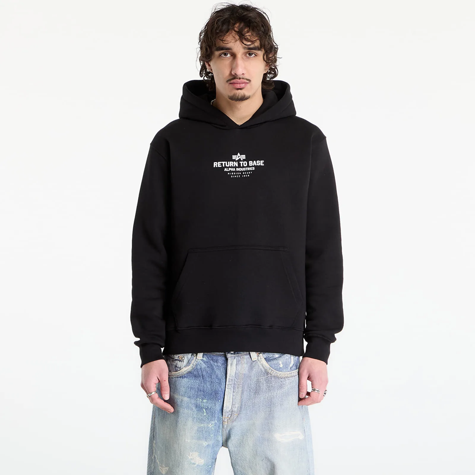Суитшърт Alpha Industries Return To Base Hoodie Black M – Мъжки худита