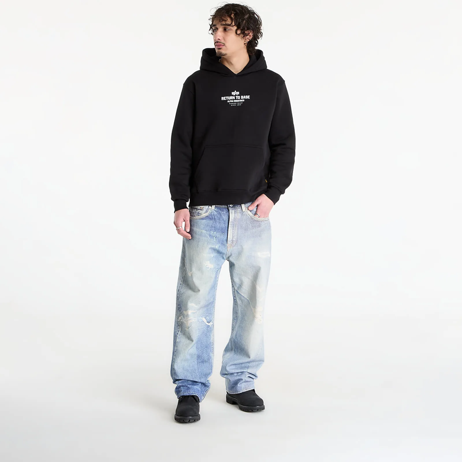 Суитшърт Alpha Industries Return To Base Hoodie Black M – Мъжки худита