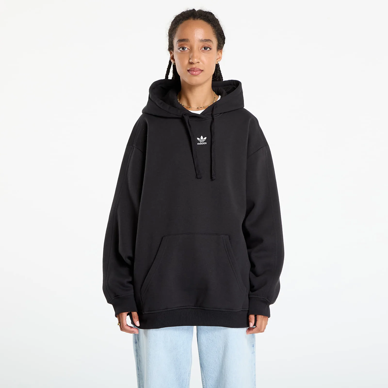 Суитшърт adidas Essentials Oversized Fleece Hoodie Black S – Дамски худита