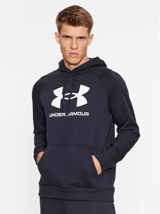 Under Armour Суитшърт Ua Rival Fleece Logo Hd 1379758 Черен Loose Fit – Мъжки суитшърти без цип