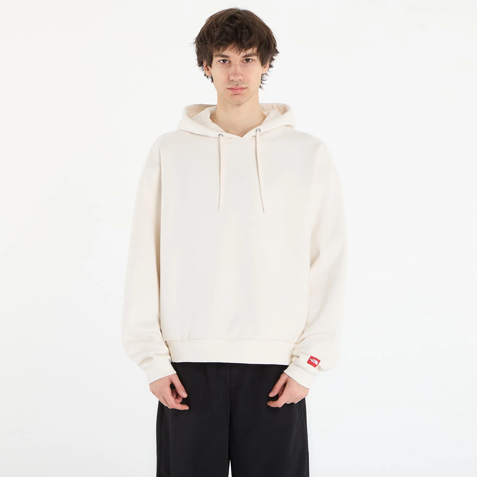 Мъжки суитшърт с качулка The North Face Redbox бял – White Dune – Мъжки худита