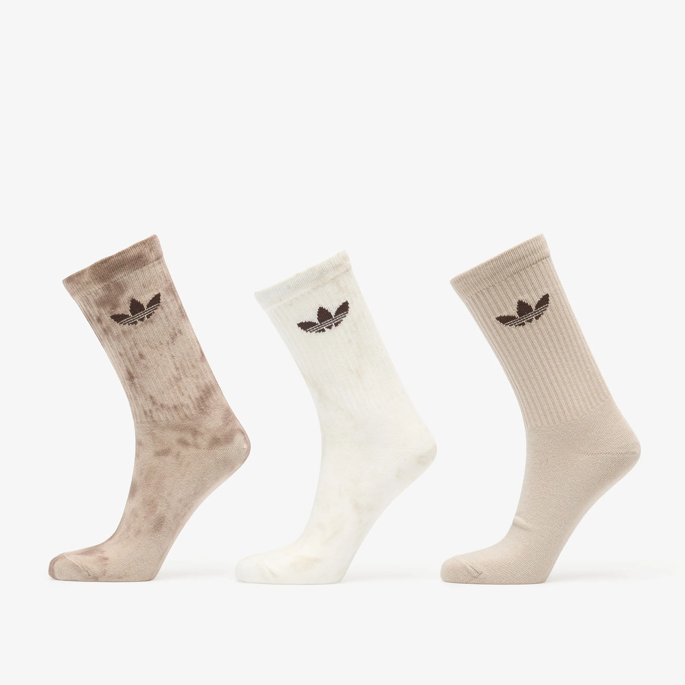 Чорапи adidas Originals Tie Dye Crew 3 Pairs кремави/бежови – Off White|Wonder Beige|Dark Brown – Чорапи унисекс