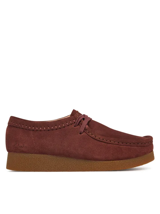 Дамски обувки Clarks WallabeeEVOSh бордо – Дамски равни затворени обувки