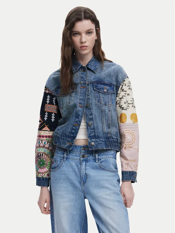 Дамско дънково яке Desigual Cassid синьо – Дамски дънкови якета