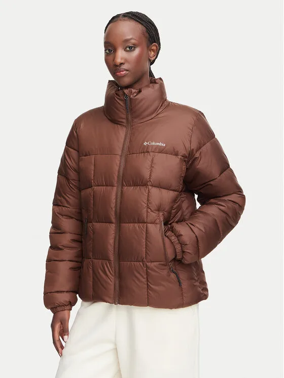 Дамско зимно яке Columbia Puffect III Full Zip кафяво – Дамски зимни якета