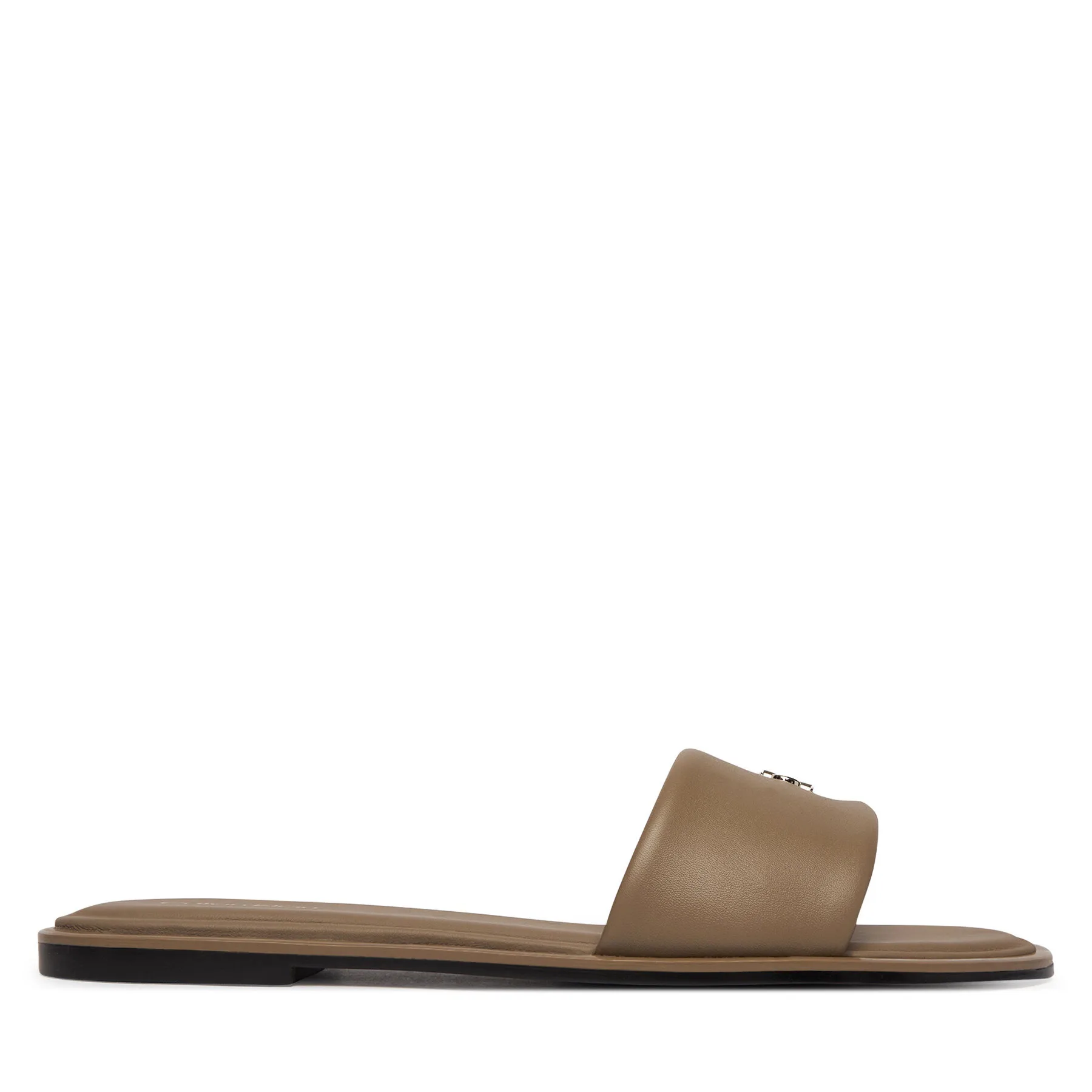 Чехли Calvin Klein Round Flat Sndl Lth Bar Hw 2 HW0HW02925 Бежов – Дамски чехли
