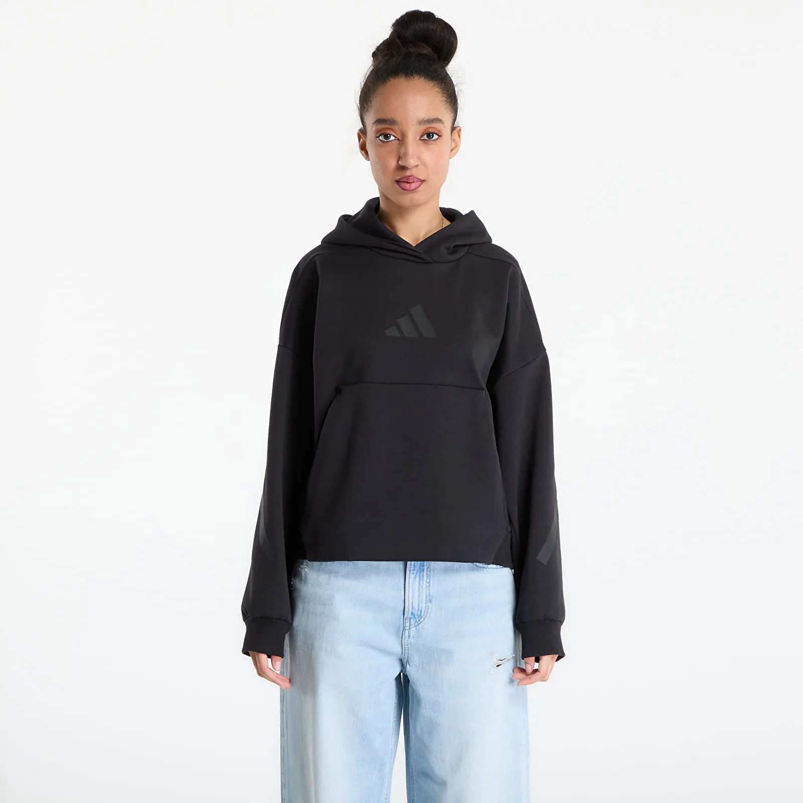 Дамски суитшърт с качулка adidas Performance Z.N.E. Hooded черен – Black – Дамски худита