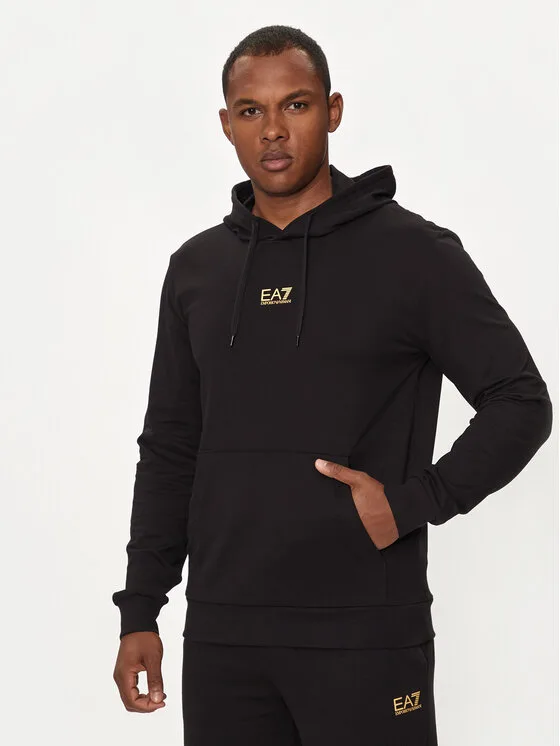 EA7 Emporio Armani Суитшърт 8NPM32 PJVRZ 0208 Черен Regular Fit – Мъжки суитшърти без цип