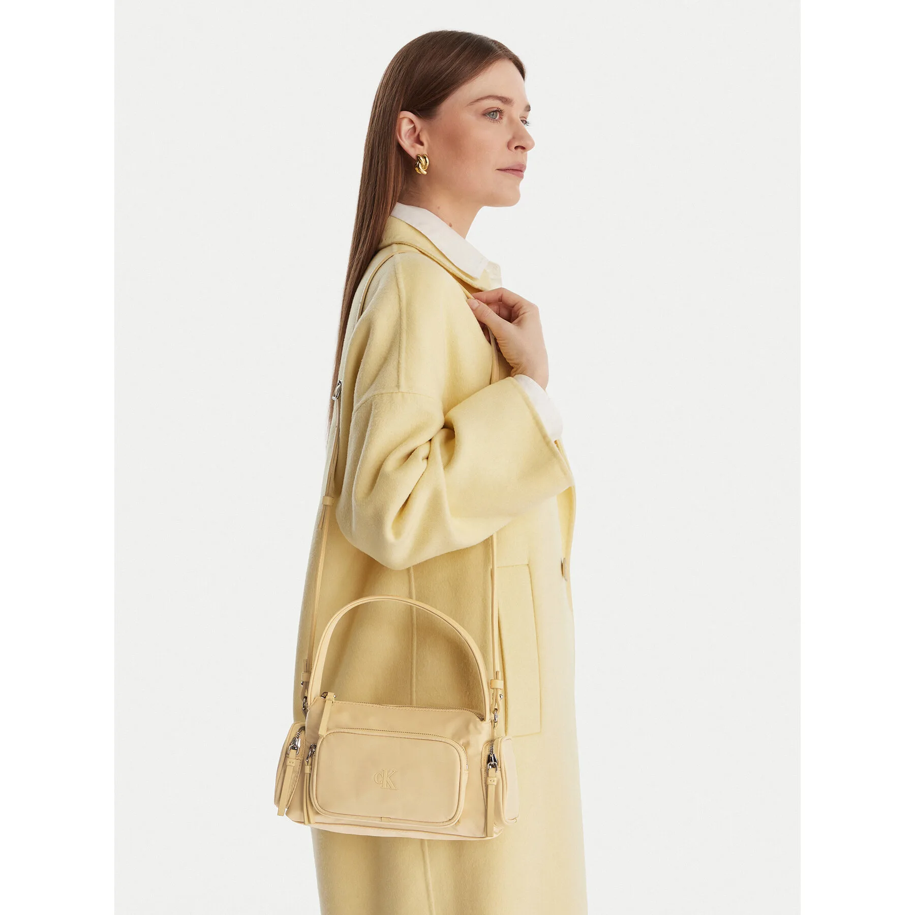 Дамска чанта Calvin Klein Pocket Nylon Bag W/Strap LV04F3132G Жълт – Класически дамски чанти