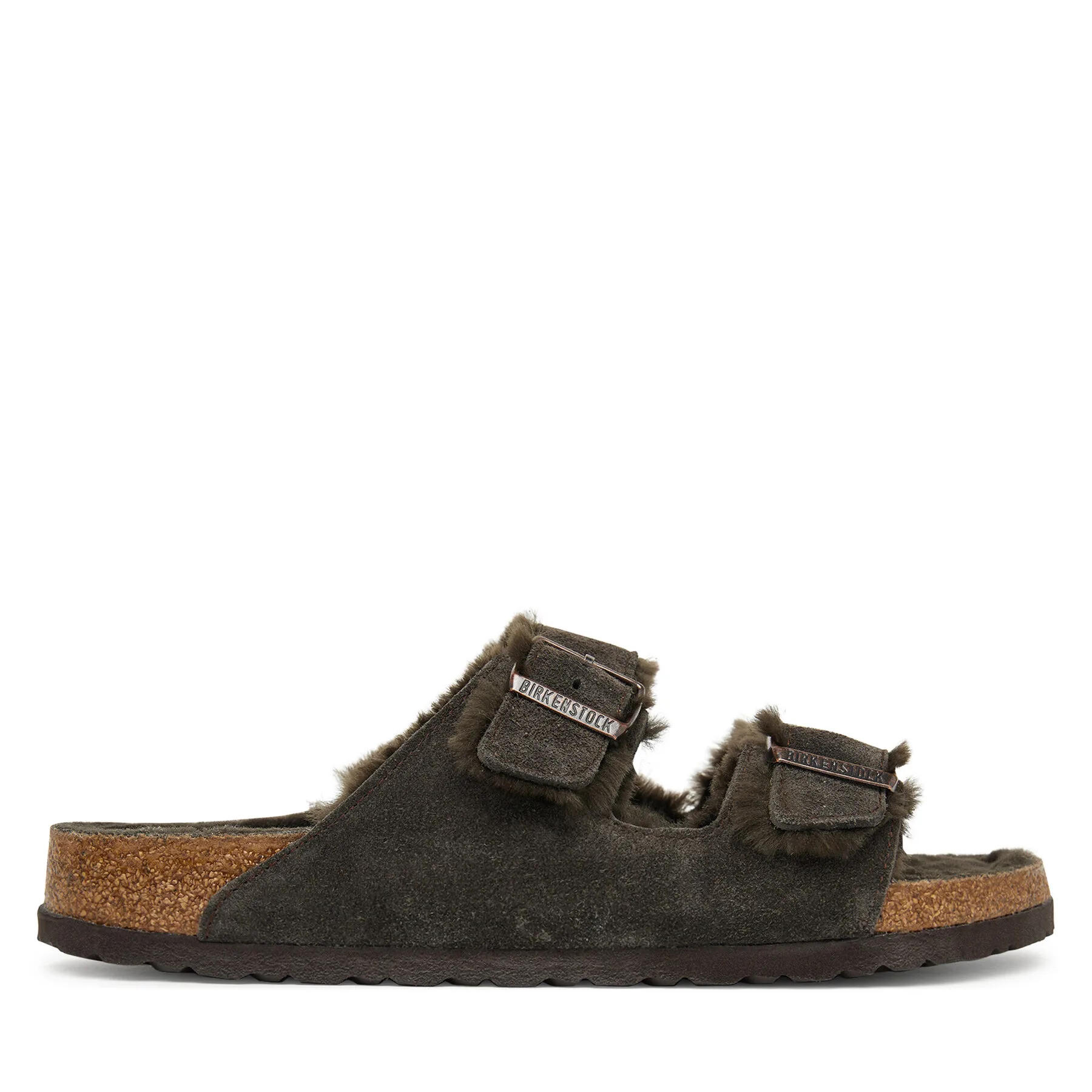 Мъжки чехли Birkenstock Arizona Shearling кафяви