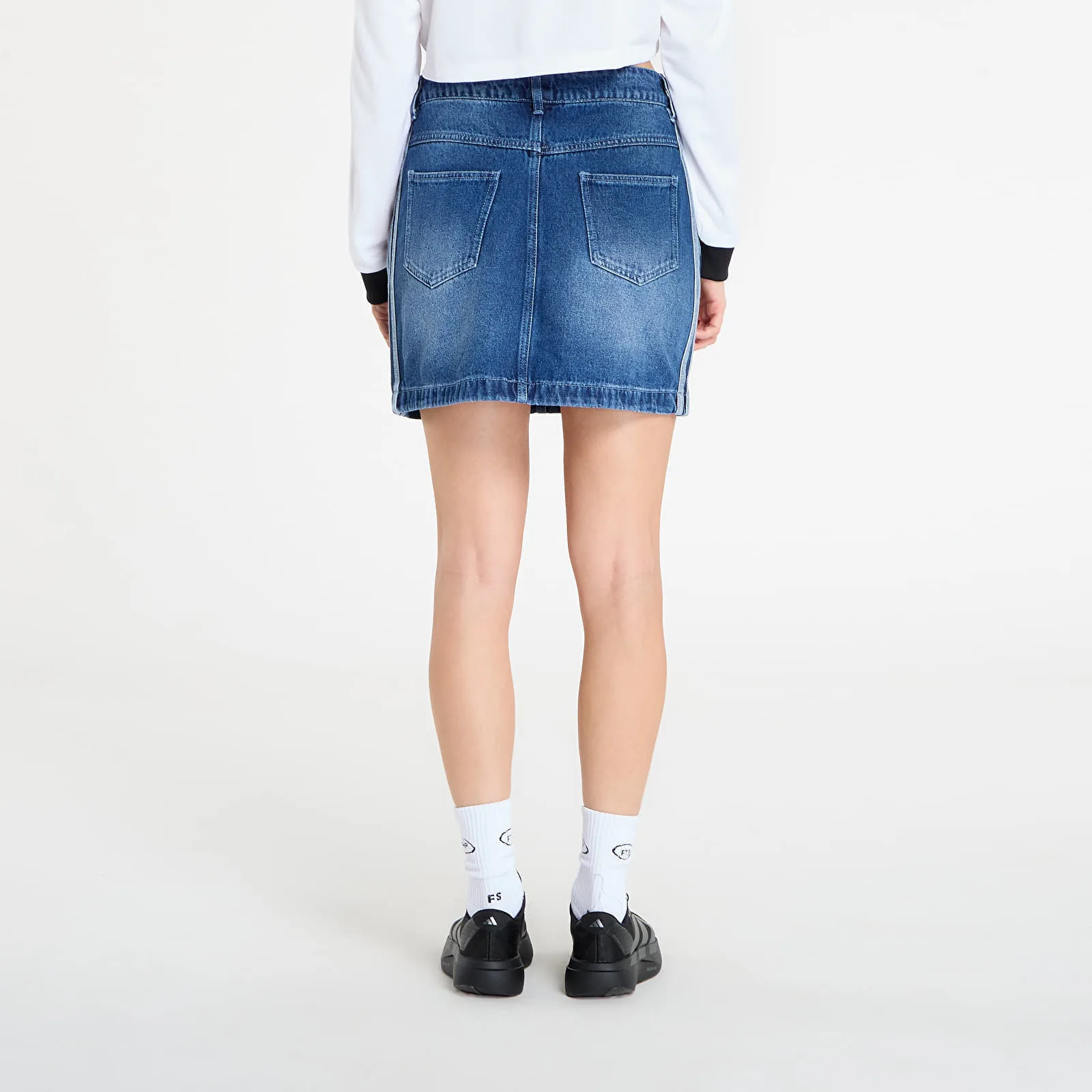 Пола adidas 3-Stripes Denim Mini Skirt Indigo Denim 36 – Дамски поли