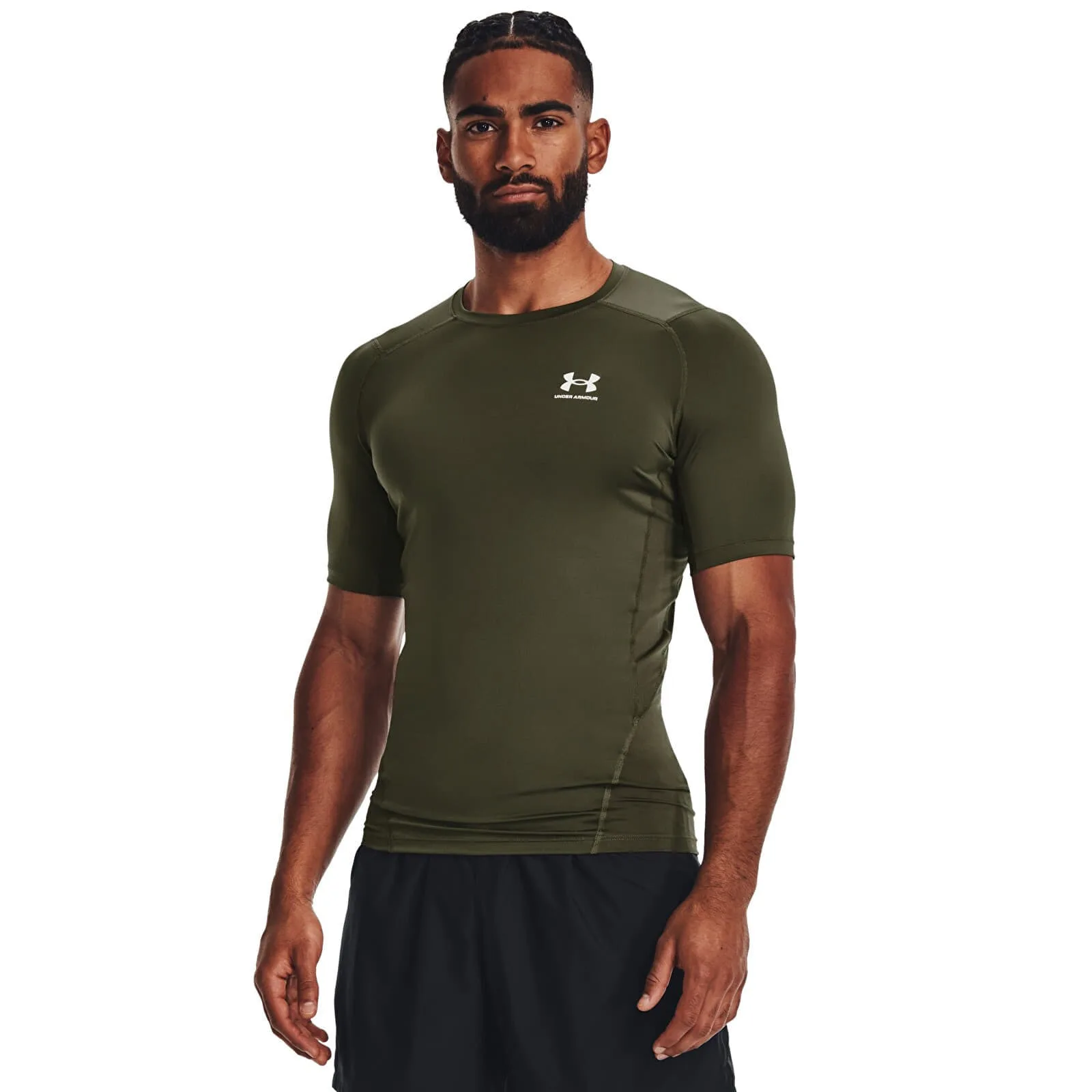 Мъжка тениска Under Armour Hg Comp Ss зелена – Marine Od Green – Мъжки тениски с къс ръкав