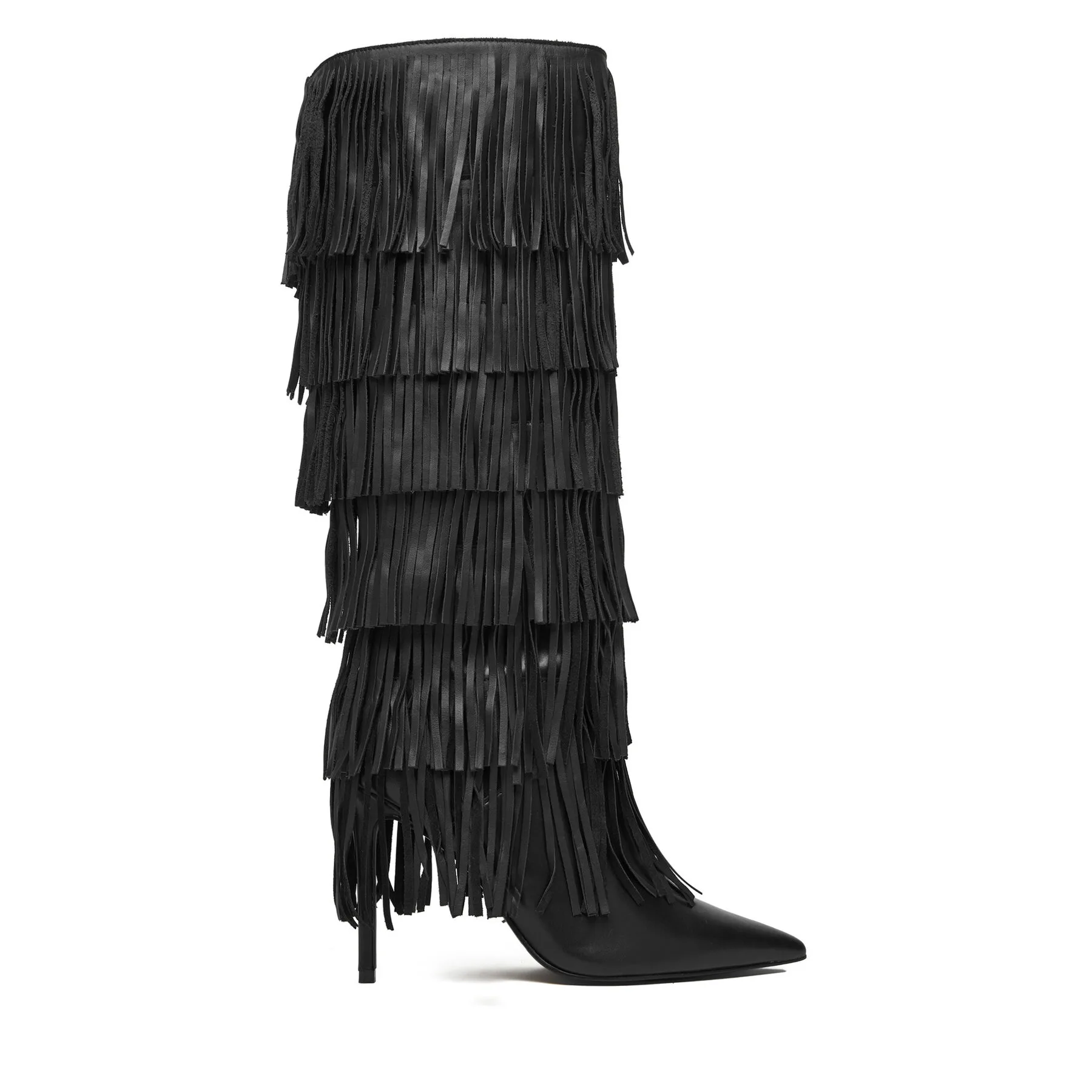 Дамски ботуши на ток Steve Madden Wanderlust черни – Черен