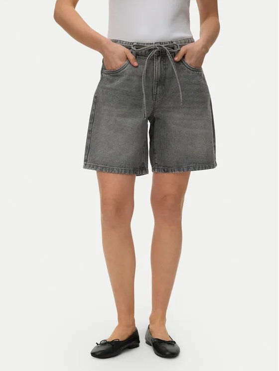 Vero Moda Дънкови шорти Wien 10341837 Сив Relaxed Fit – Дамски дънкови шорти