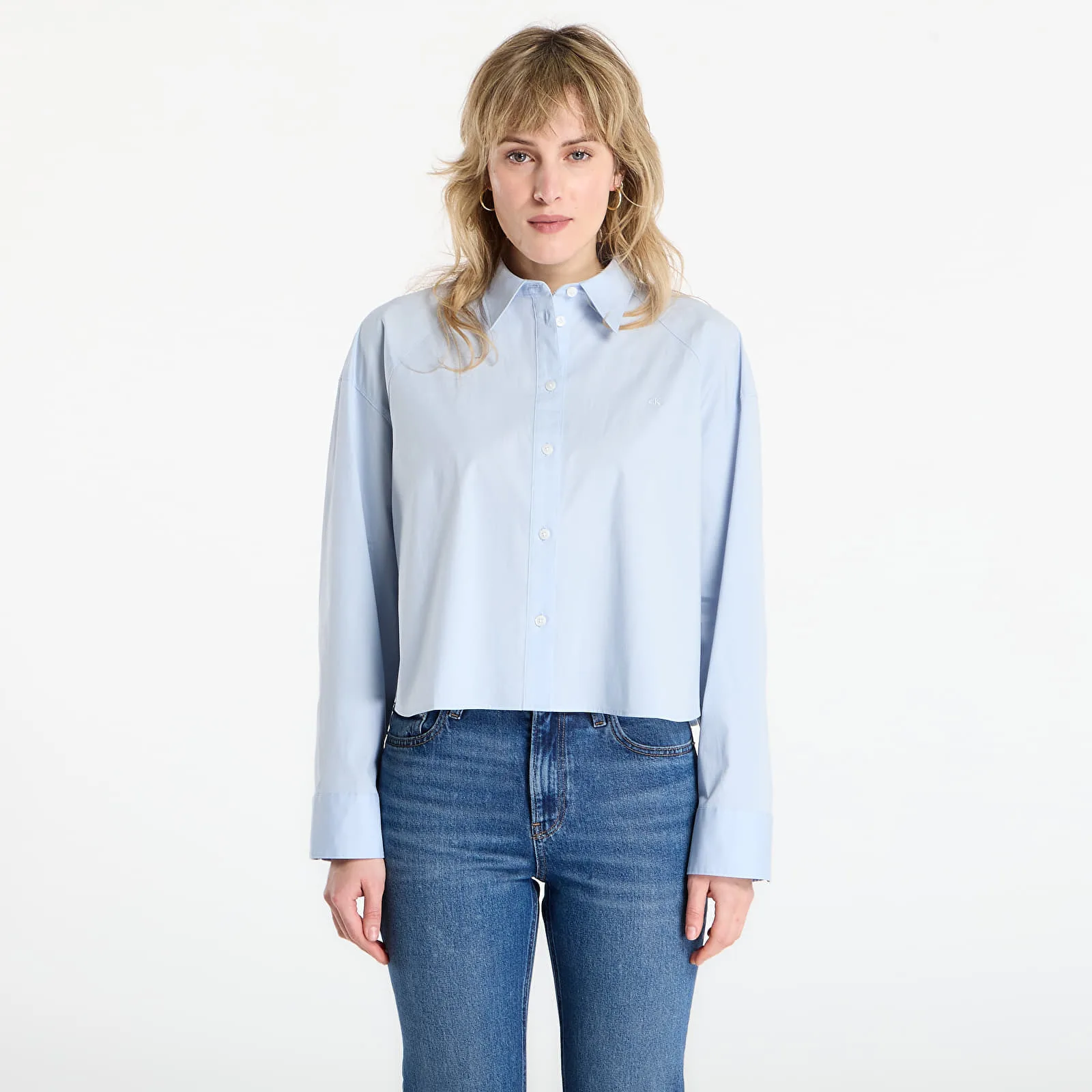 Риза Calvin Klein Jeans Solid Boxy Cropped Shirt Grey M – Дамски ризи