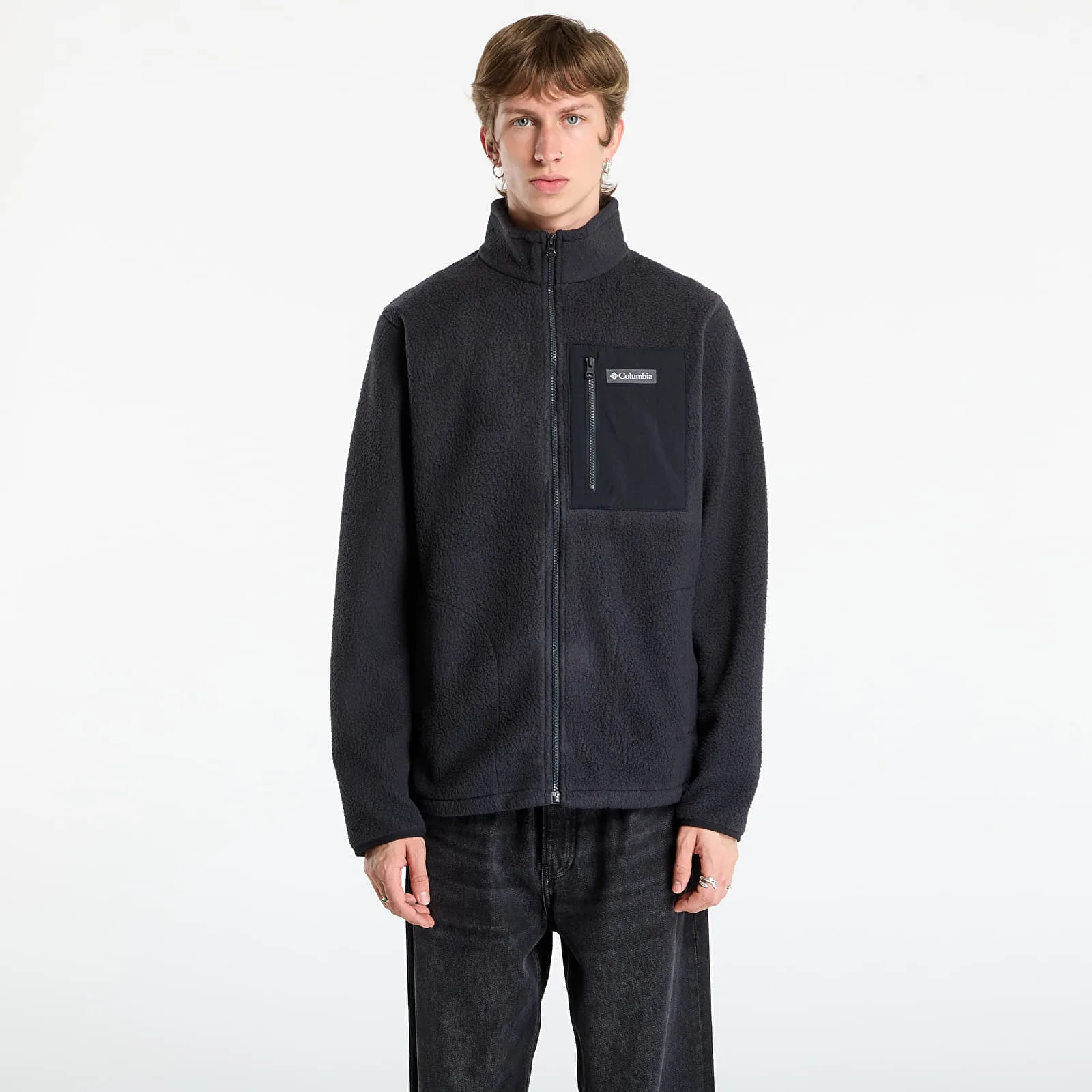 Суитшърт Columbia Jasper Ridge™ Pebbled Full Zip Fleece Black S – Мъжки суитшърти с цип
