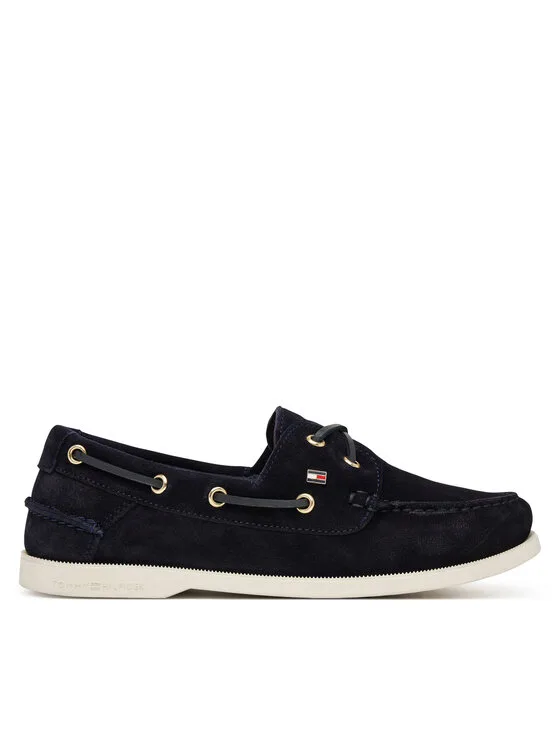 Дамски мокасини Tommy Hilfiger Suede Boat тъмносини