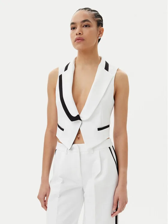 Maryley Елек 25EB190/43BN Бял Regular Fit – Дамски елеци